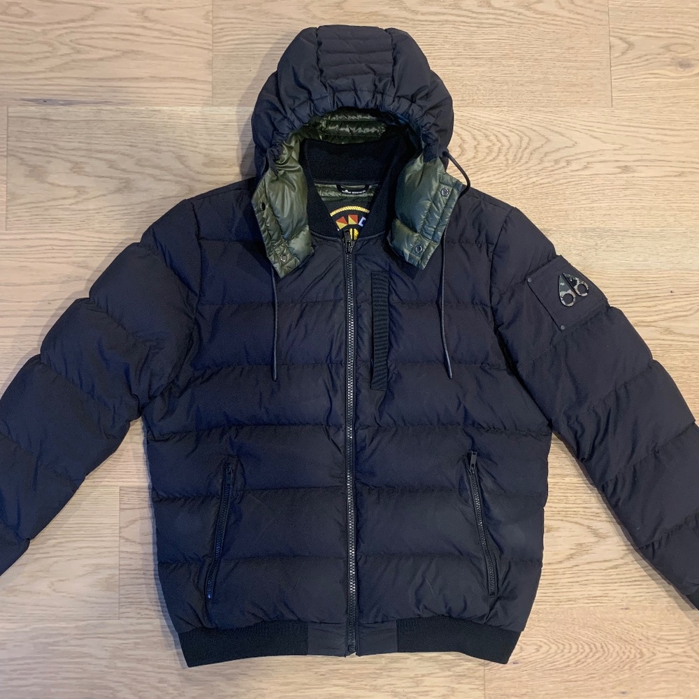 Moose Knuckles Westlock Down Bomber Jacket Mens- Black -XL